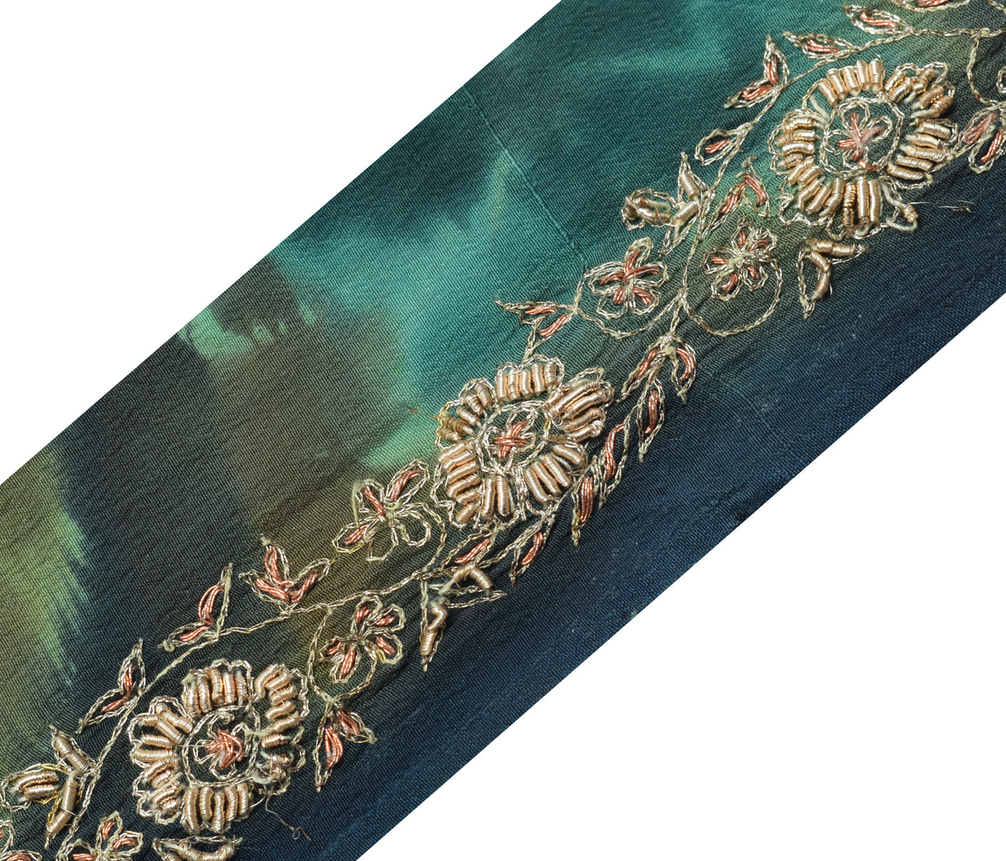 Sushila Vintage Indian Saree Border Indian Craft Sewing Trim Hand Beaded Ribbon