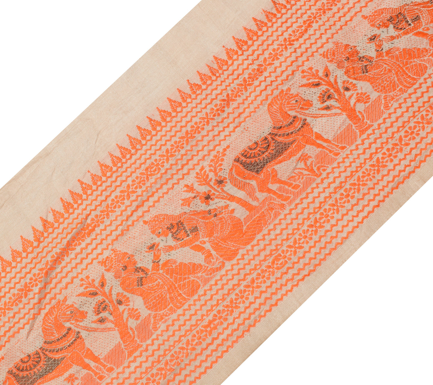 Sushila Vintage Indian Saree Border Indian Craft Sewing Trim Woven Lace Ribbon