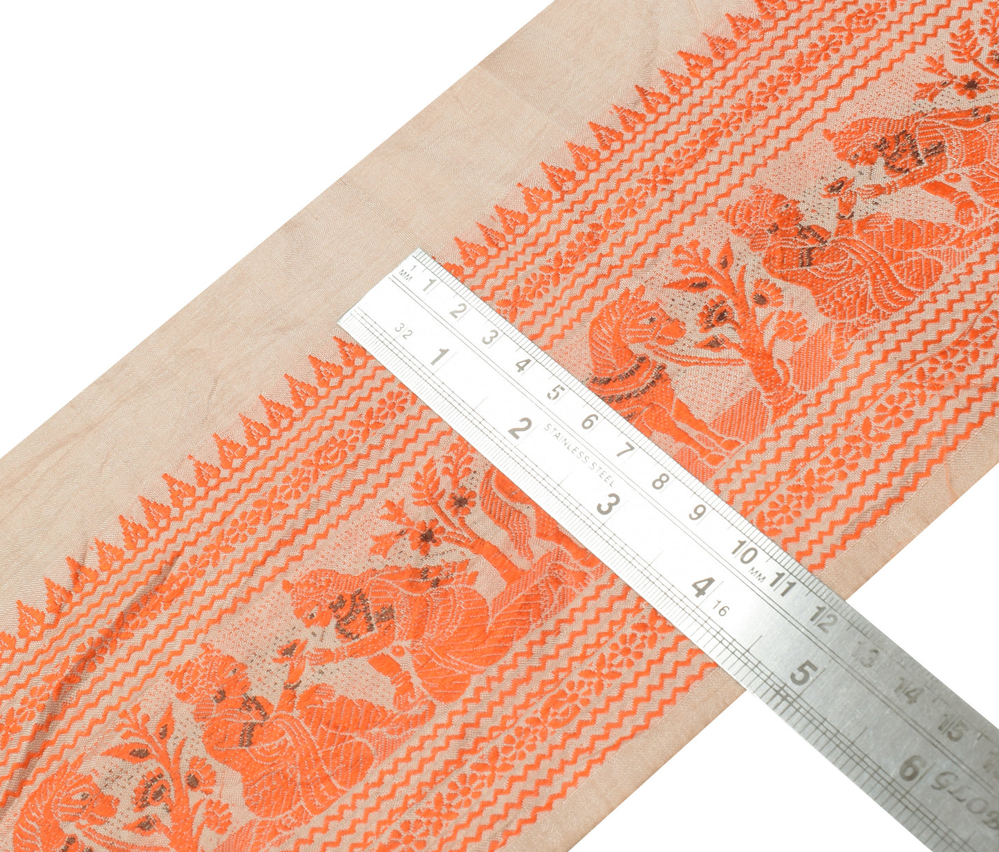 Sushila Vintage Indian Saree Border Indian Craft Sewing Trim Woven Lace Ribbon