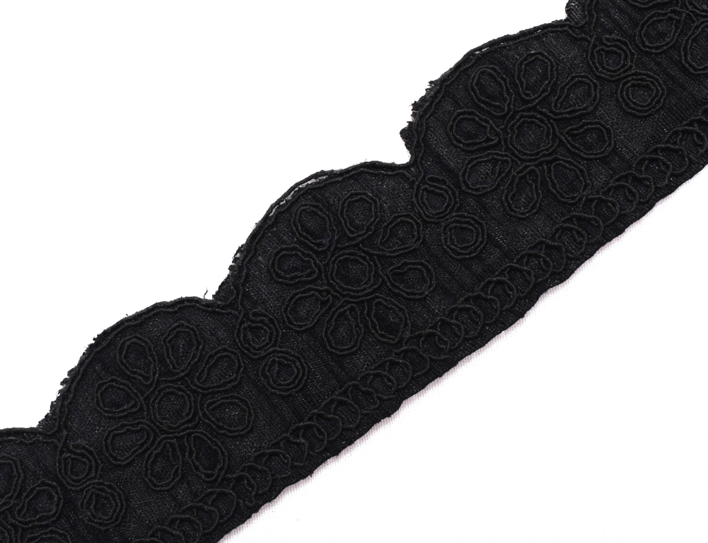 Sushila Vintage Black Saree Border Indian Craft Sewing Trim Embroidered Ribbon