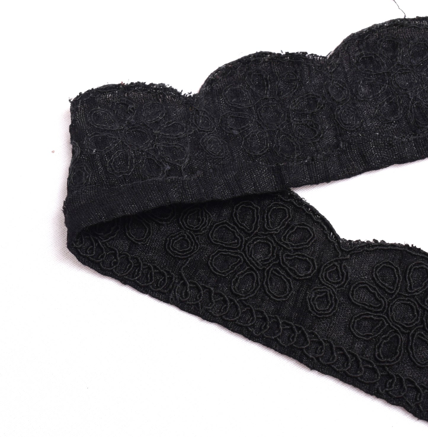 Sushila Vintage Black Saree Border Indian Craft Sewing Trim Embroidered Ribbon