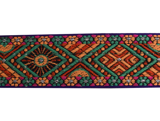 Sushila Vintage Multi-Color Saree Border Indian Craft Sewing Trim Woven Lace