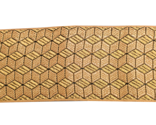Sushila Vintage Golden Saree Border Indian Craft Sewing Trim Woven Lace Ribbon