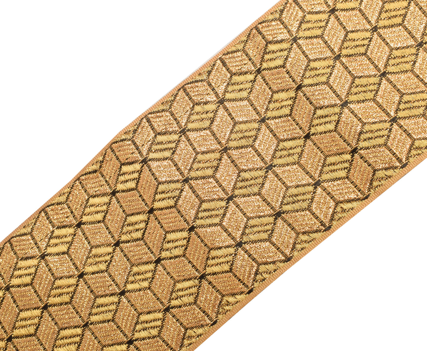 Sushila Vintage Golden Saree Border Indian Craft Sewing Trim Woven Lace Ribbon