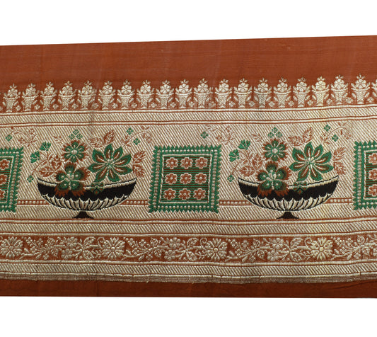 Sushila Vintage Brown Saree Border Indian Craft Sewing Trim Zari Woven Lace