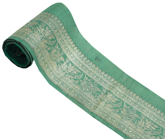 Sushila Vintage Pista Green Saree Border Indian Craft Sewing Trim Woven Lace