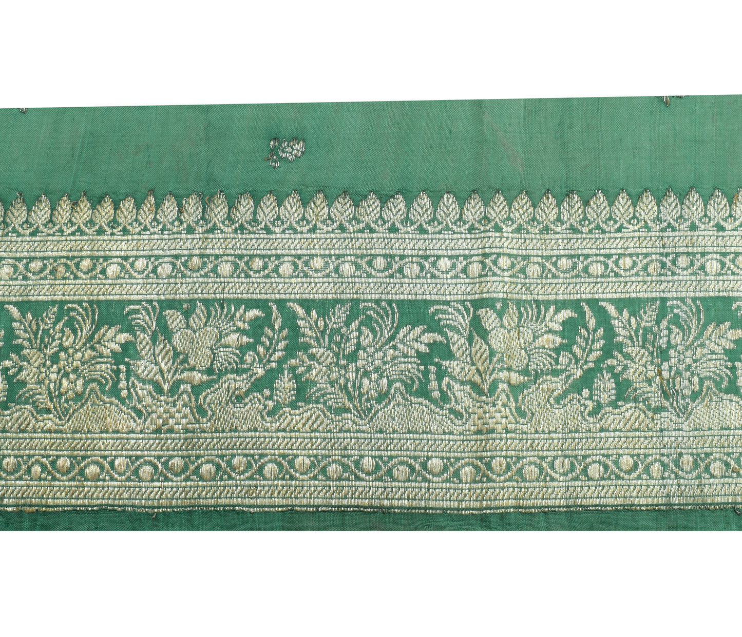 Sushila Vintage Pista Green Saree Border Indian Craft Sewing Trim Woven Lace