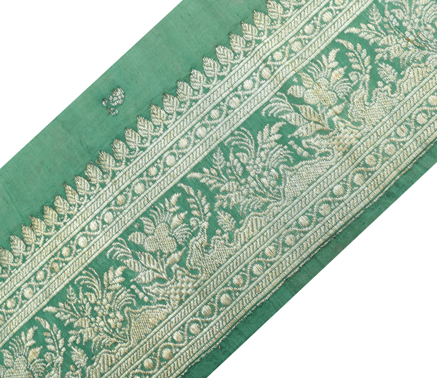 Sushila Vintage Pista Green Saree Border Indian Craft Sewing Trim Woven Lace