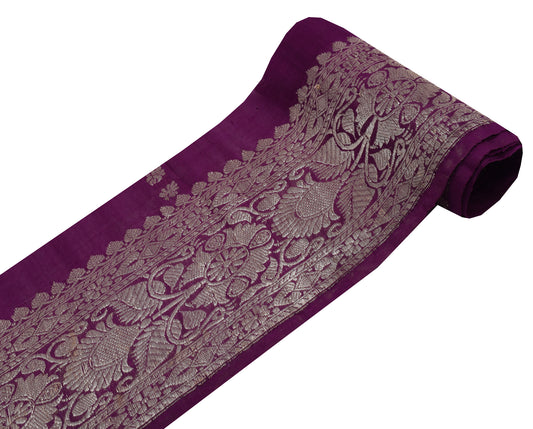 Sushila Vintage Purple Saree Border Indian Craft Sewing Trim Woven Lace Ribbon