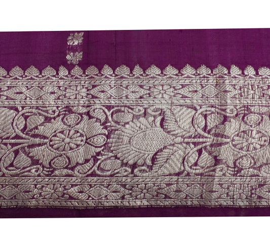 Sushila Vintage Purple Saree Border Indian Craft Sewing Trim Woven Lace Ribbon