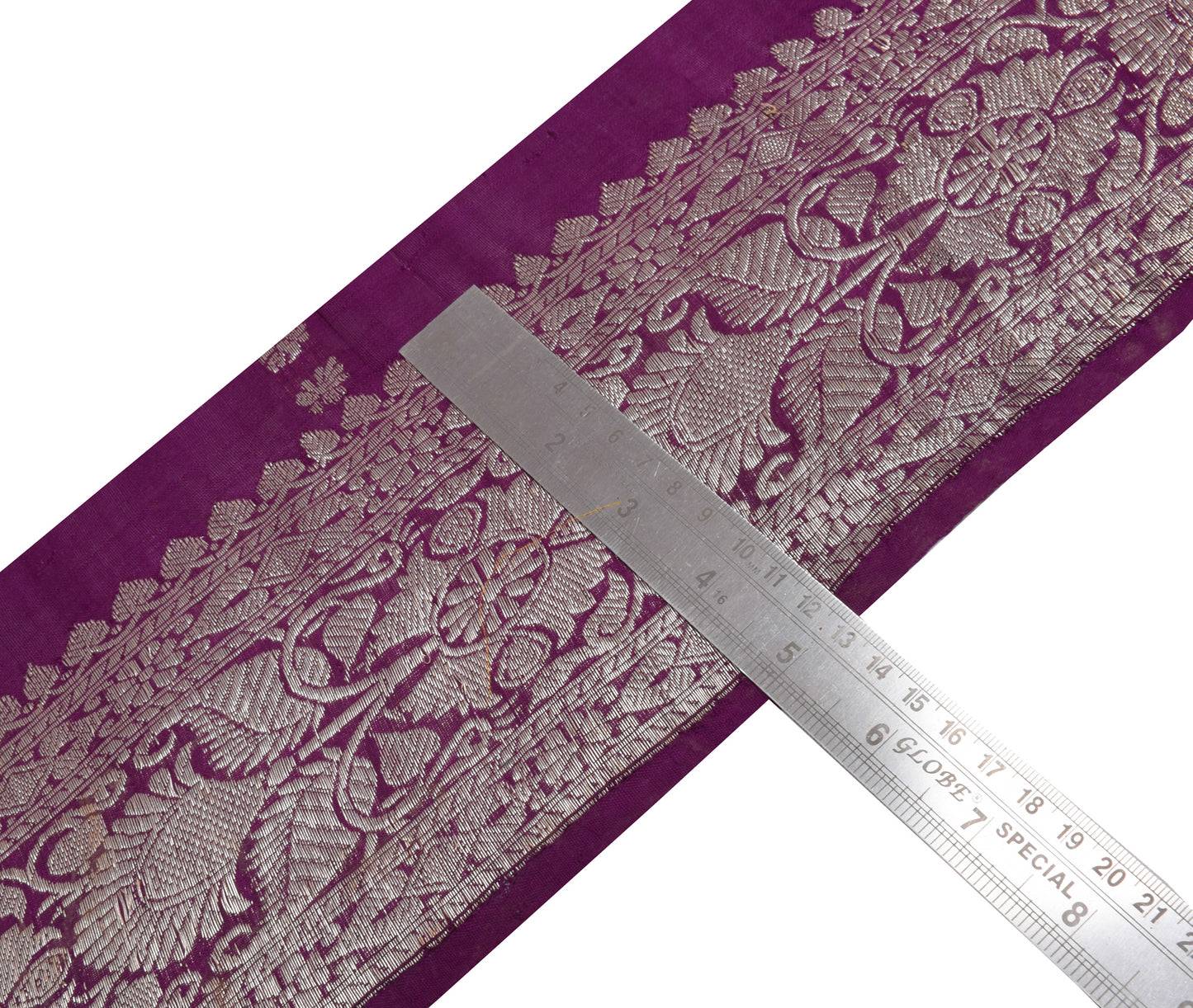 Sushila Vintage Purple Saree Border Indian Craft Sewing Trim Woven Lace Ribbon