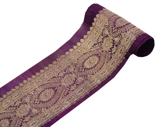 Sushila Vintage Purple Saree Border Indian Craft Sewing Trim Woven Lace Ribbon