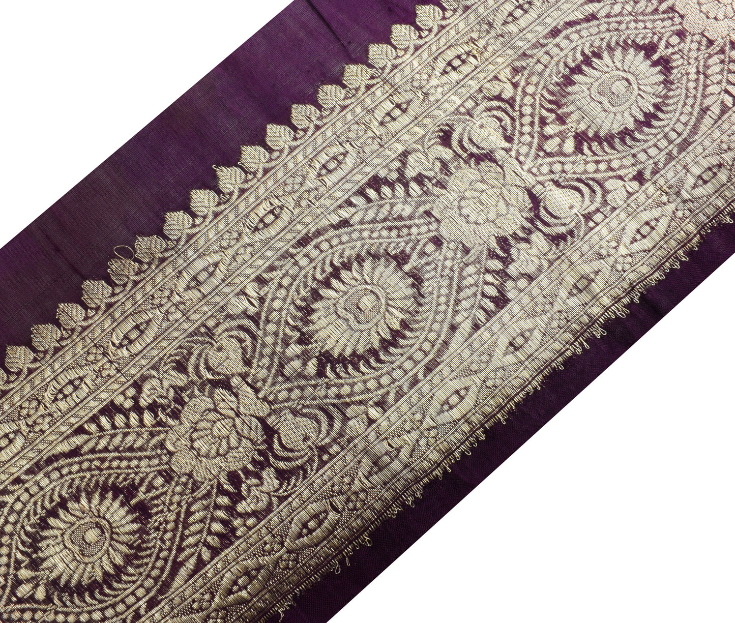 Sushila Vintage Purple Saree Border Indian Craft Sewing Trim Woven Lace Ribbon