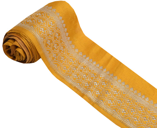 Sushila Vintage Mustard Saree Border Indian Craft Sewing Trim Woven Lace Ribbon
