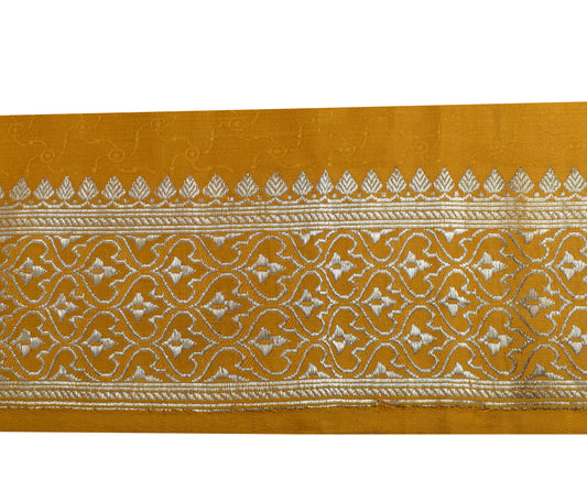 Sushila Vintage Mustard Saree Border Indian Craft Sewing Trim Woven Lace Ribbon