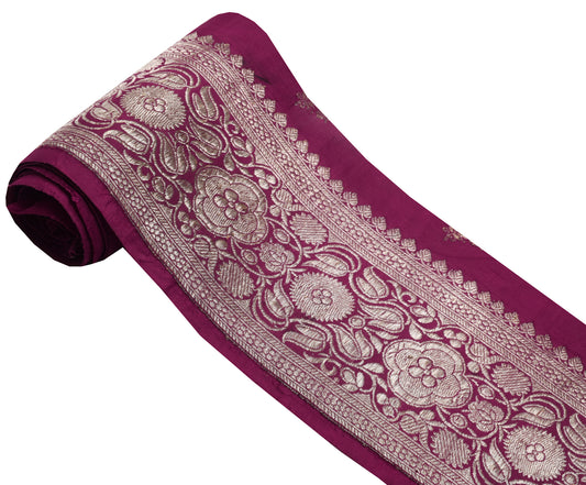 Sushila Vintage Purple Saree Border Indian Craft Sewing Trim Woven Lace Ribbon
