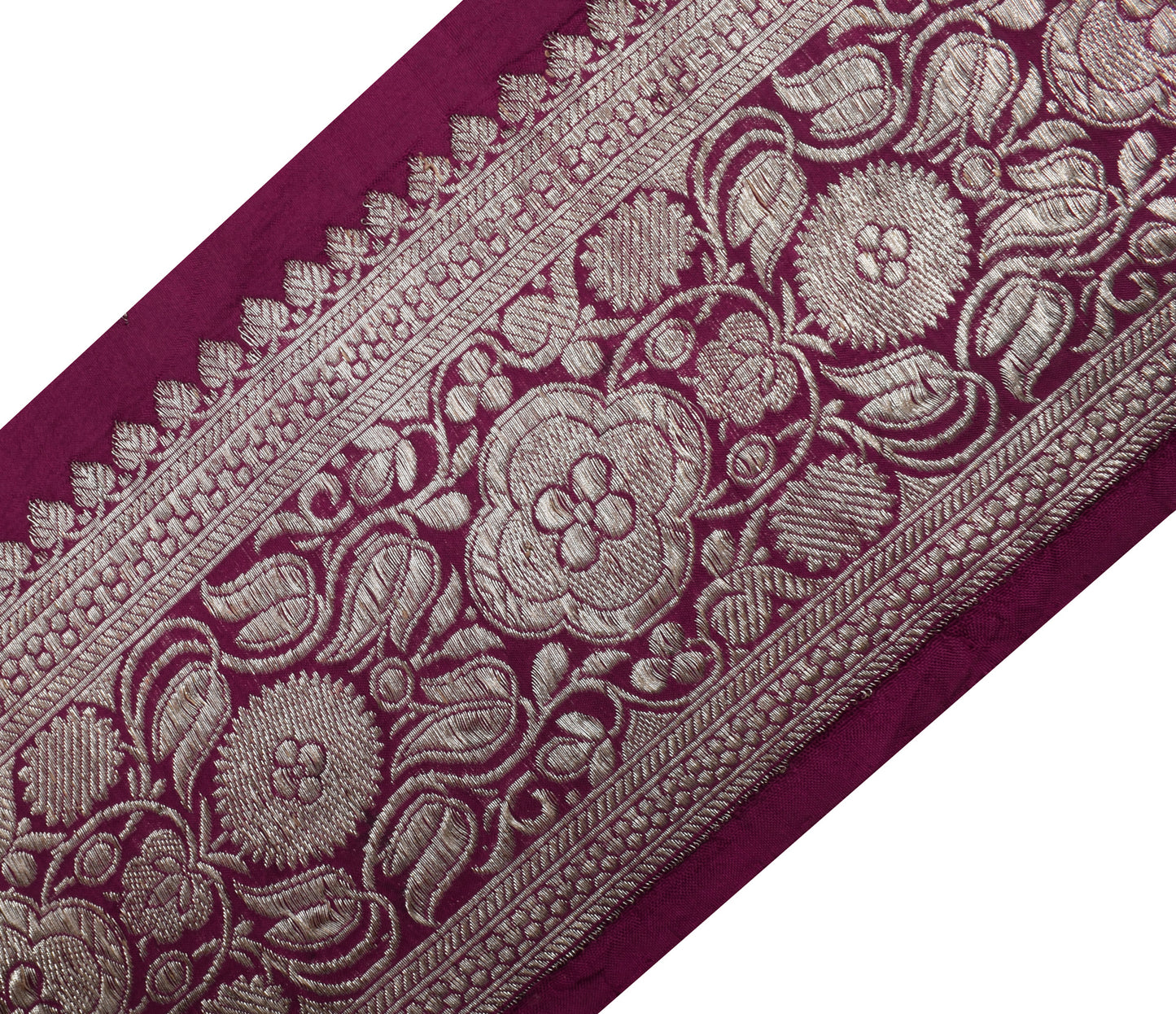 Sushila Vintage Purple Saree Border Indian Craft Sewing Trim Woven Lace Ribbon