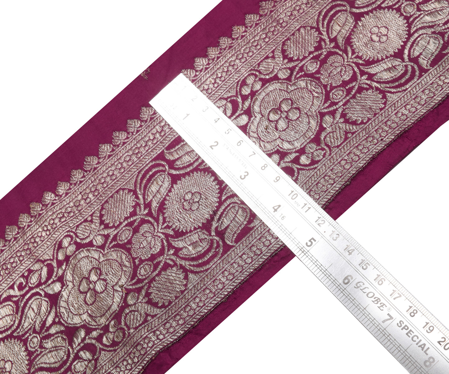 Sushila Vintage Purple Saree Border Indian Craft Sewing Trim Woven Lace Ribbon