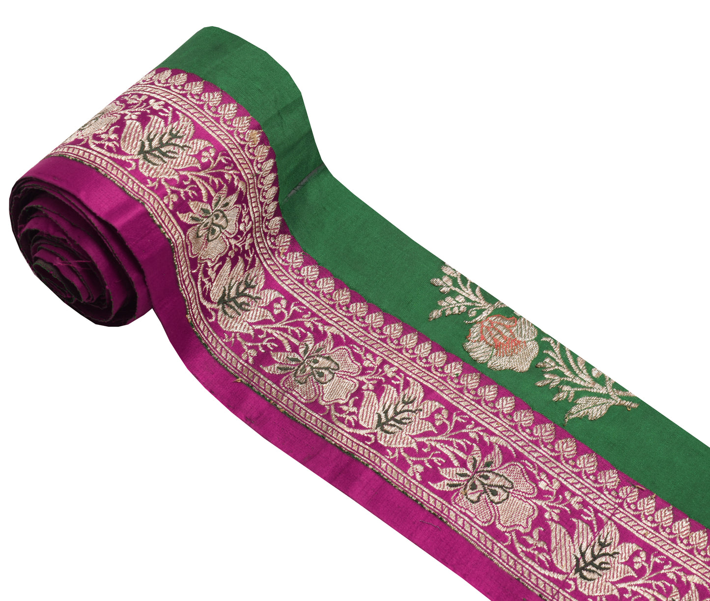 Sushila Vintage Magenta Saree Border Indian Craft Sewing Trim Woven Lace