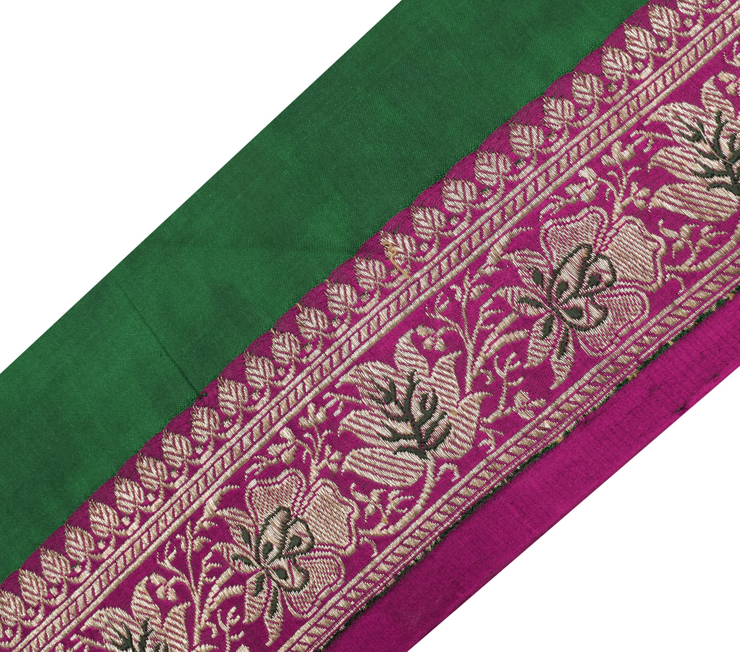 Sushila Vintage Magenta Saree Border Indian Craft Sewing Trim Woven Lace