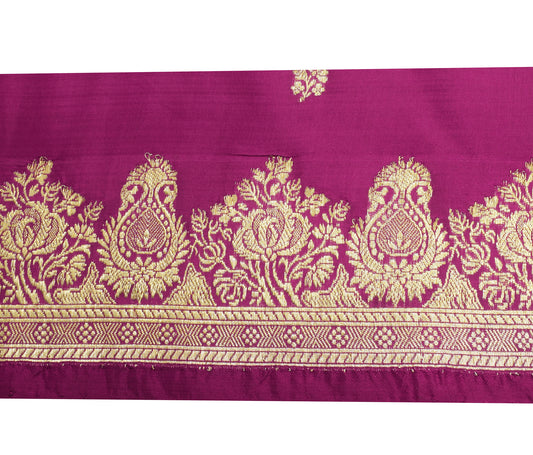 Sushila Vintage Purple Saree Border Indian Craft Sewing Trim Zari Woven Lace