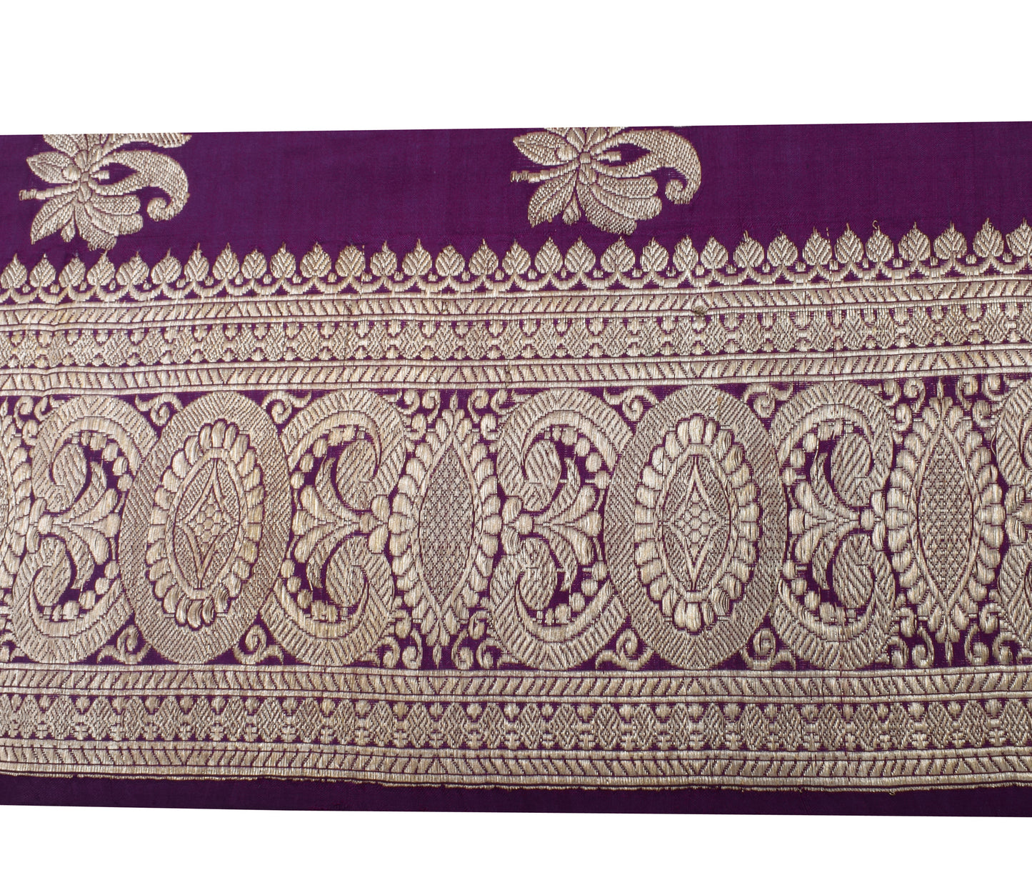Sushila Vintage Purple Saree Border Indian Craft Sewing Trim Woven Lace Ribbon
