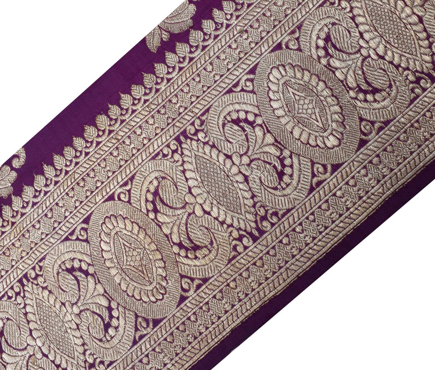 Sushila Vintage Purple Saree Border Indian Craft Sewing Trim Woven Lace Ribbon