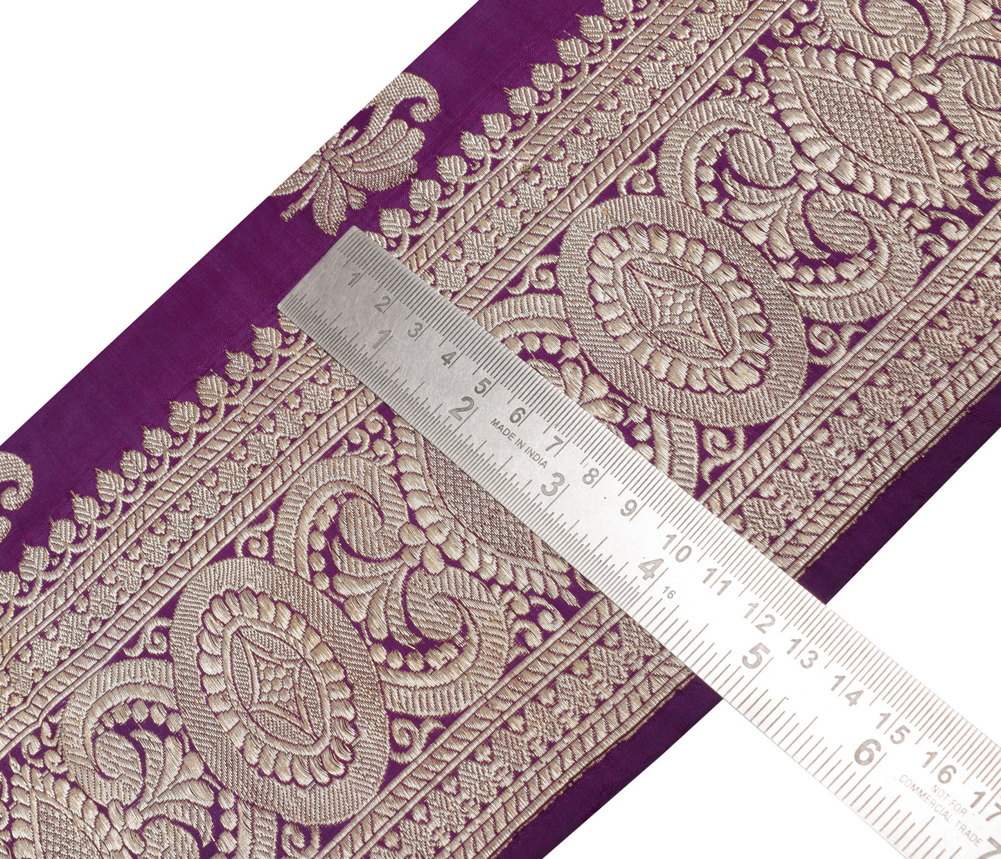 Sushila Vintage Purple Saree Border Indian Craft Sewing Trim Woven Lace Ribbon