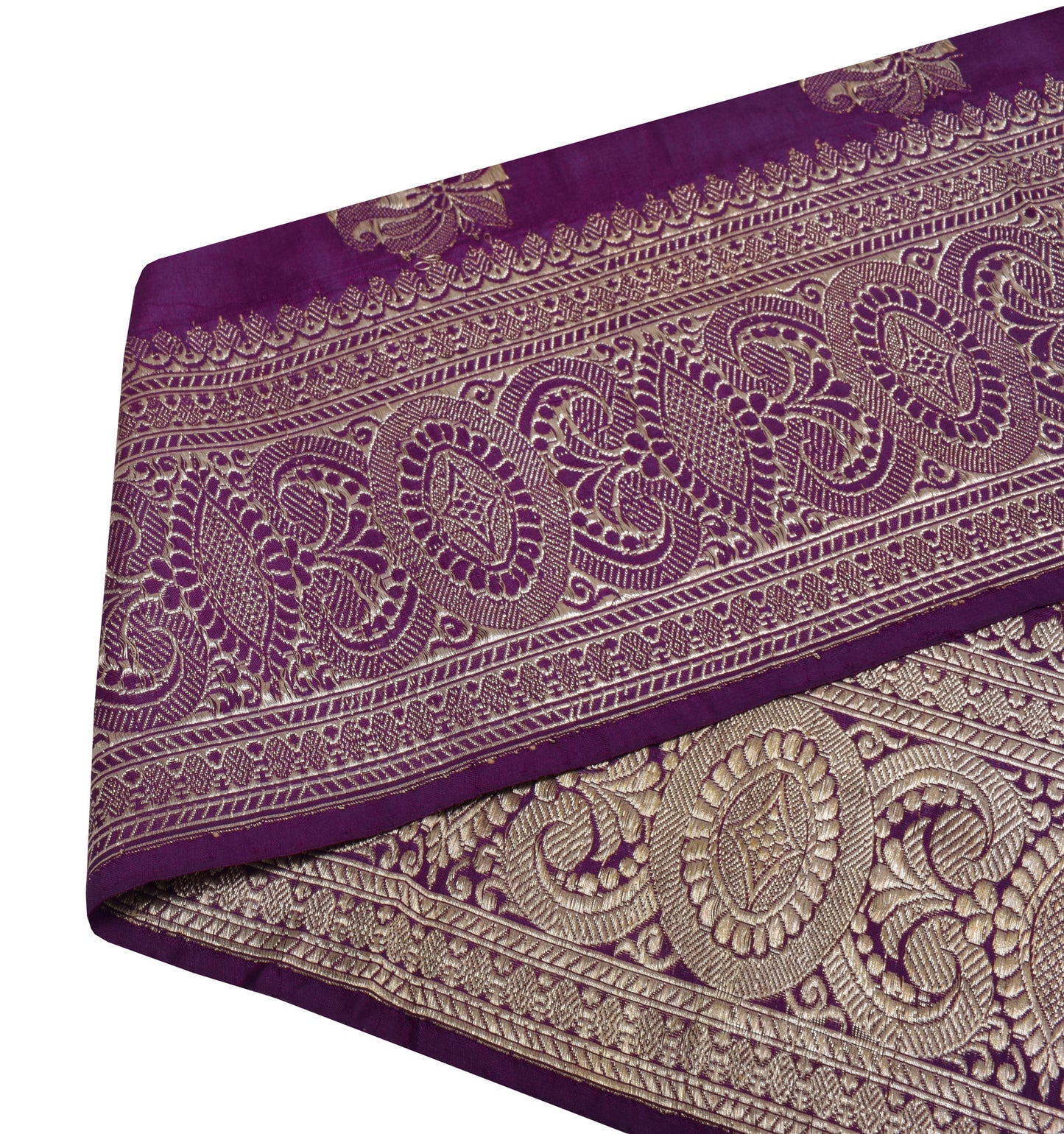 Sushila Vintage Purple Saree Border Indian Craft Sewing Trim Woven Lace Ribbon