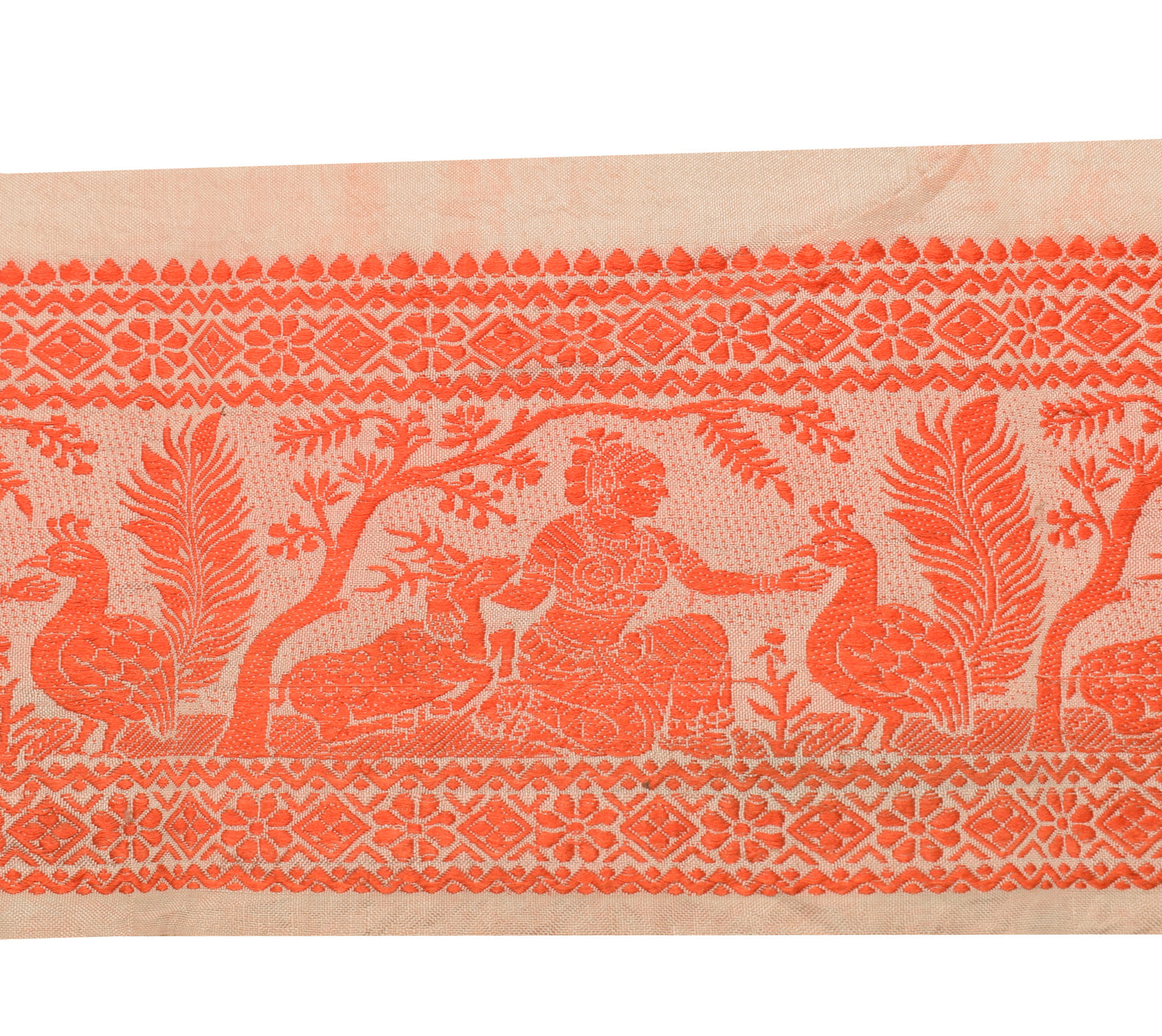 Sushila Vintage Cream Saree Border Indian Craft Sewing Trim Woven Lace Ribbon