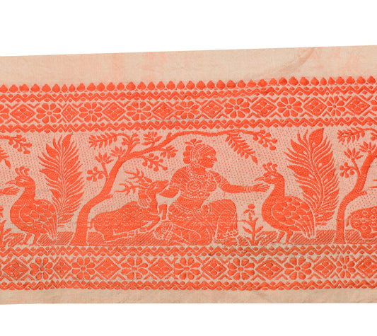 Sushila Vintage Cream Saree Border Indian Craft Sewing Trim Woven Lace Ribbon
