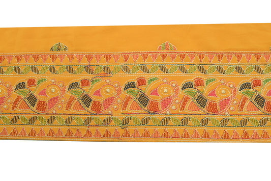 Sushila Vintage Yellow Saree Border Indian Craft Sewing Trim Embroidered Lace