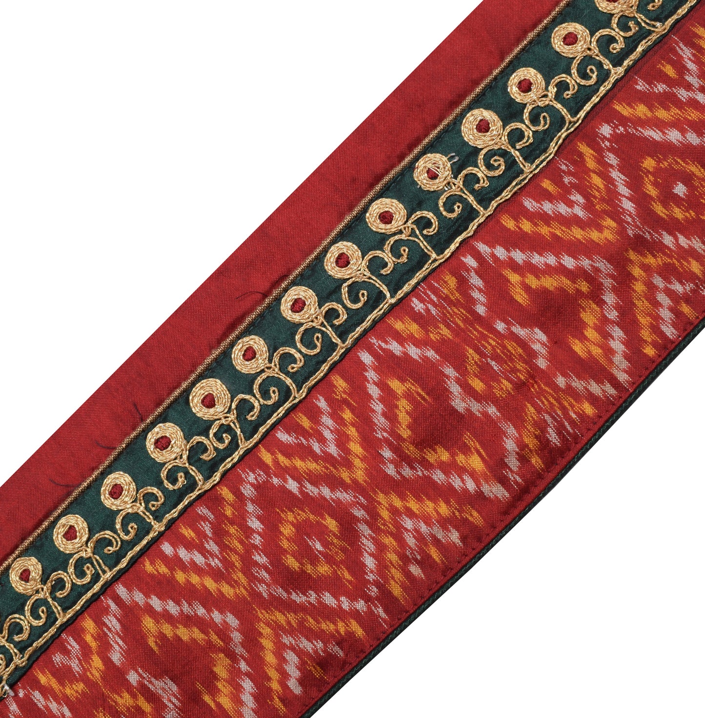 Sushila Vintage Maroon Saree Border Indian Craft Sewing Trim Woven Lace Ribbon