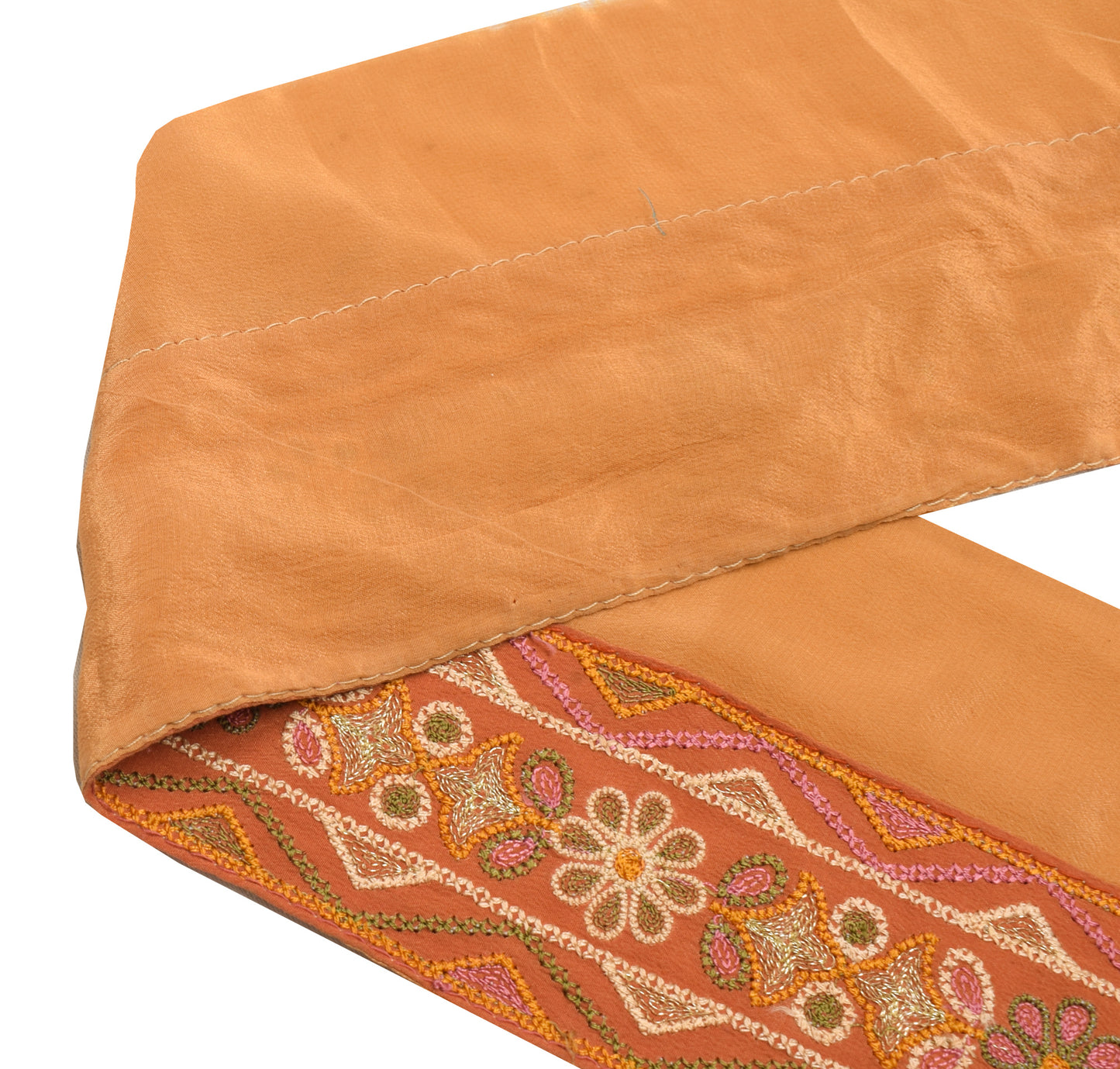 Sushila Vintage Orange Saree Border Indian Craft Sewing Trim Embroidered Ribbon