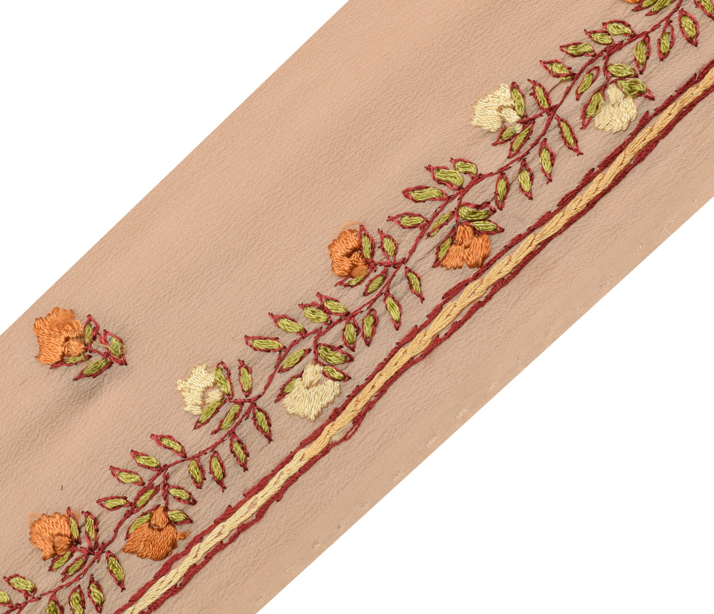 Sushila Vintage Saree Border Indian Craft Sewing Trim Hand Embroidered Lace Edge