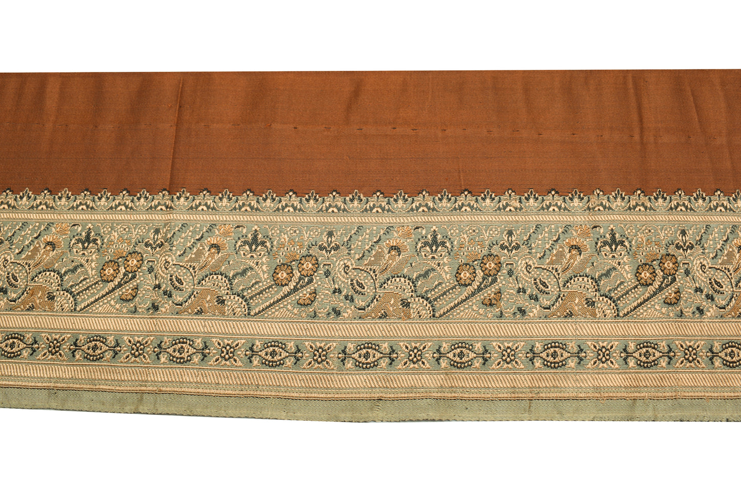 Sushila Vintage Brown Saree Border Indian Craft Sewing Trim Woven Lace Ribbon
