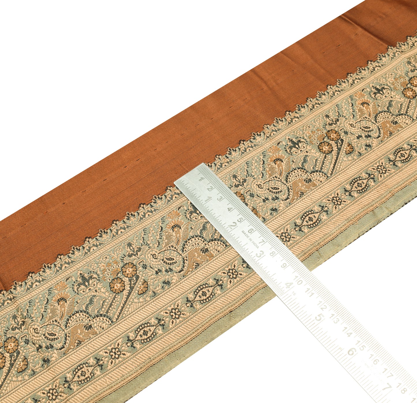 Sushila Vintage Brown Saree Border Indian Craft Sewing Trim Woven Lace Ribbon