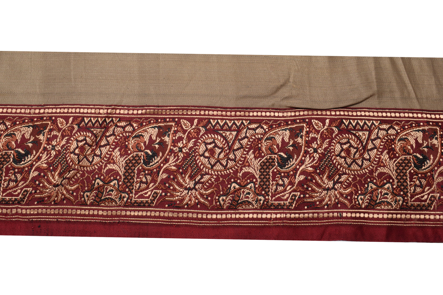 Sushila Vintage Maroon Banarasi Sari Border Indian Craft Sewing Trim Woven Lace