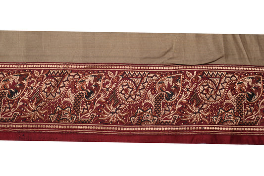 Sushila Vintage Maroon Banarasi Sari Border Indian Craft Sewing Trim Woven Lace