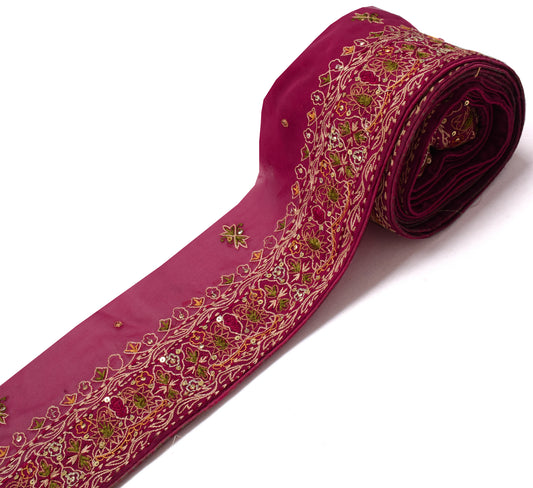 Sushila Vintage Saree Border Indian Craft Sewing Trim Hand Beaded Lace Ribbon
