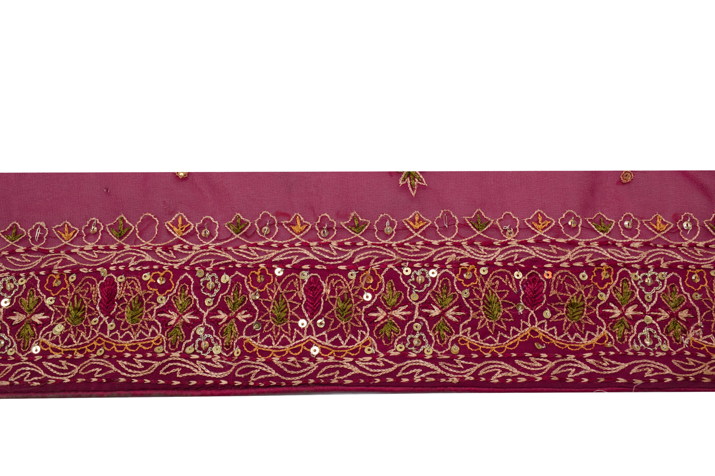 Sushila Vintage Saree Border Indian Craft Sewing Trim Hand Beaded Lace Ribbon