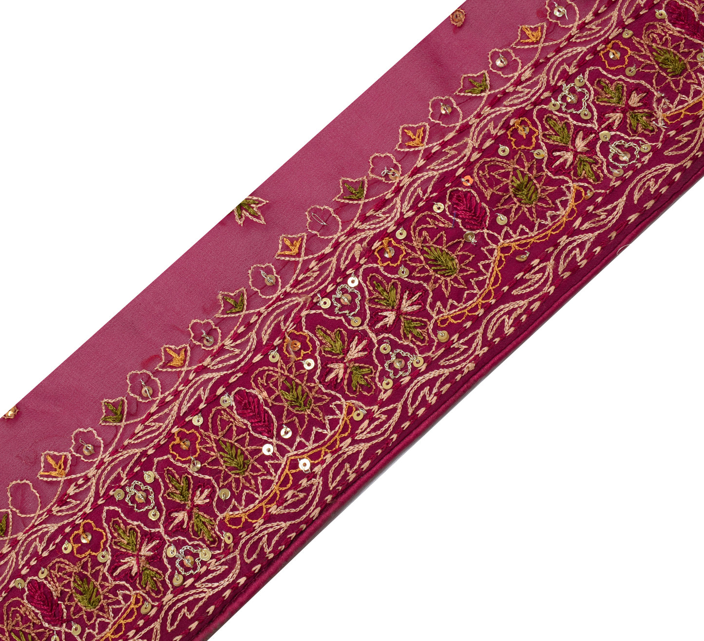 Sushila Vintage Saree Border Indian Craft Sewing Trim Hand Beaded Lace Ribbon