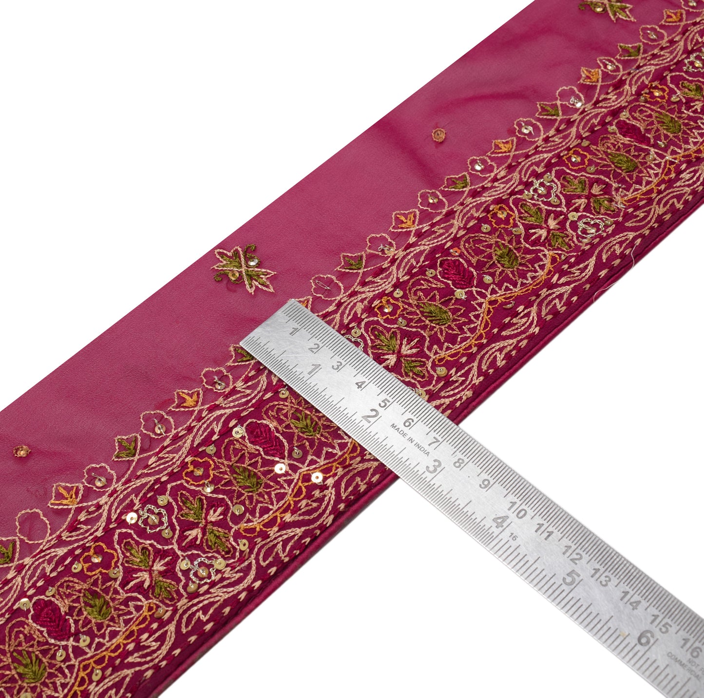 Sushila Vintage Saree Border Indian Craft Sewing Trim Hand Beaded Lace Ribbon