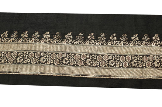 Sushila Vintage Black Banarasi Saree Border Craft Sewing Trim Woven Lace Ribbon