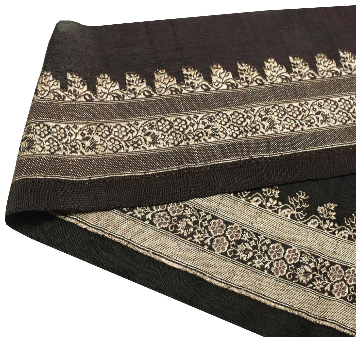 Sushila Vintage Black Banarasi Saree Border Craft Sewing Trim Woven Lace Ribbon