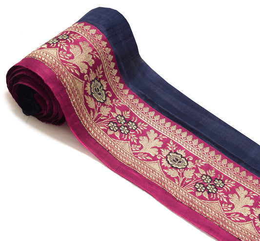 Sushila Vintage Pink Saree Border Indian Craft Sewing Trim Woven Lace Ribbon