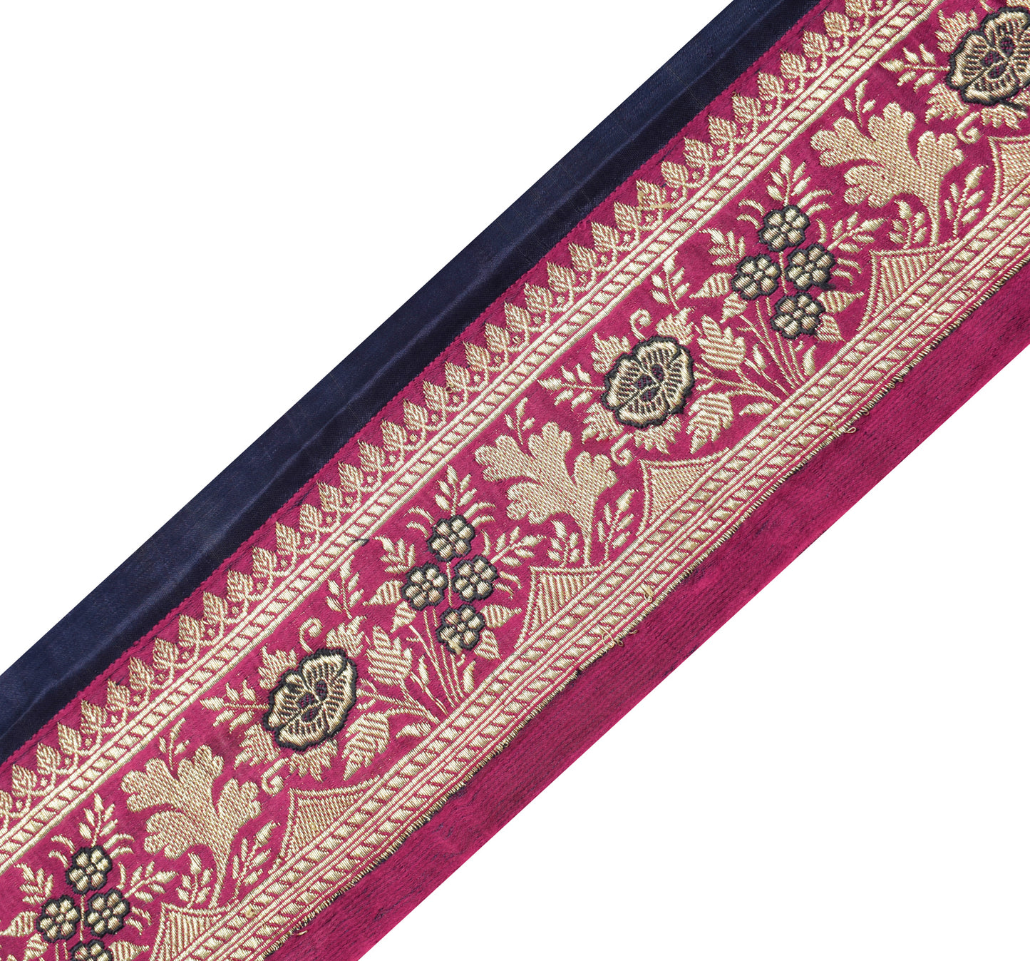 Sushila Vintage Pink Saree Border Indian Craft Sewing Trim Woven Lace Ribbon