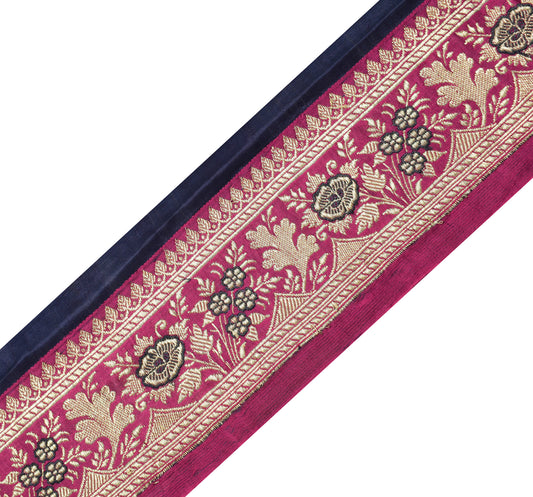 Sushila Vintage Pink Saree Border Indian Craft Sewing Trim Woven Lace Ribbon