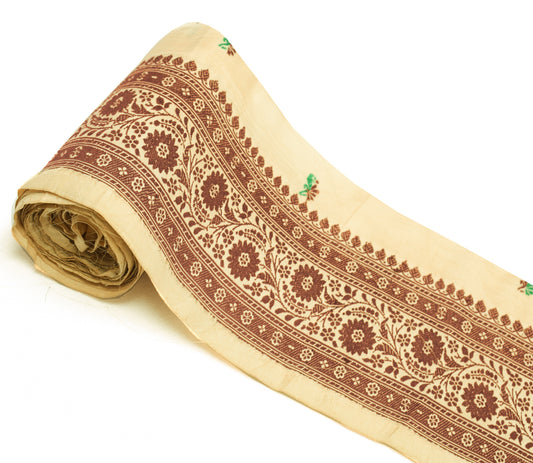 Sushila Vintage Cream Saree Border Indian Craft Sewing Trim Woven Lace Ribbon