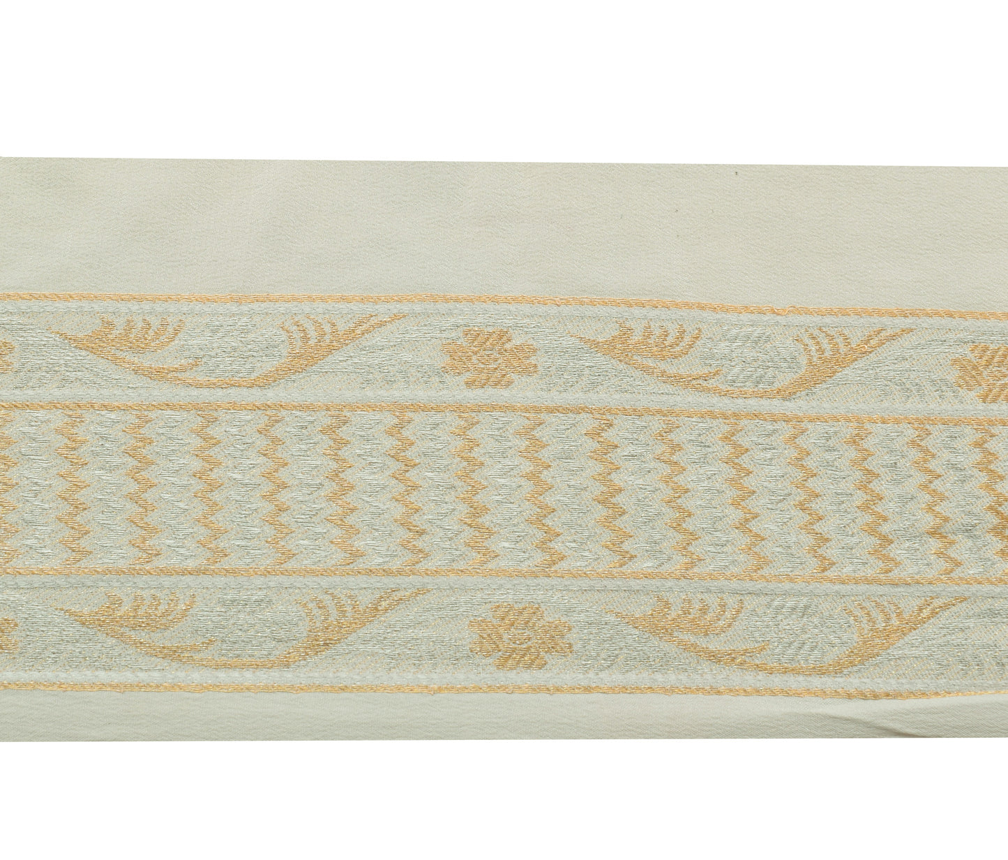 Sushila Vintage Gray Saree Border Indian Craft Sewing Trim Woven Lace Ribbon